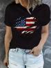 Polyester 100% Hot-selling New Product: A Girl Holding An Umbrella Printed Round-neck Short-sleeved T-shirt for Women's Summer