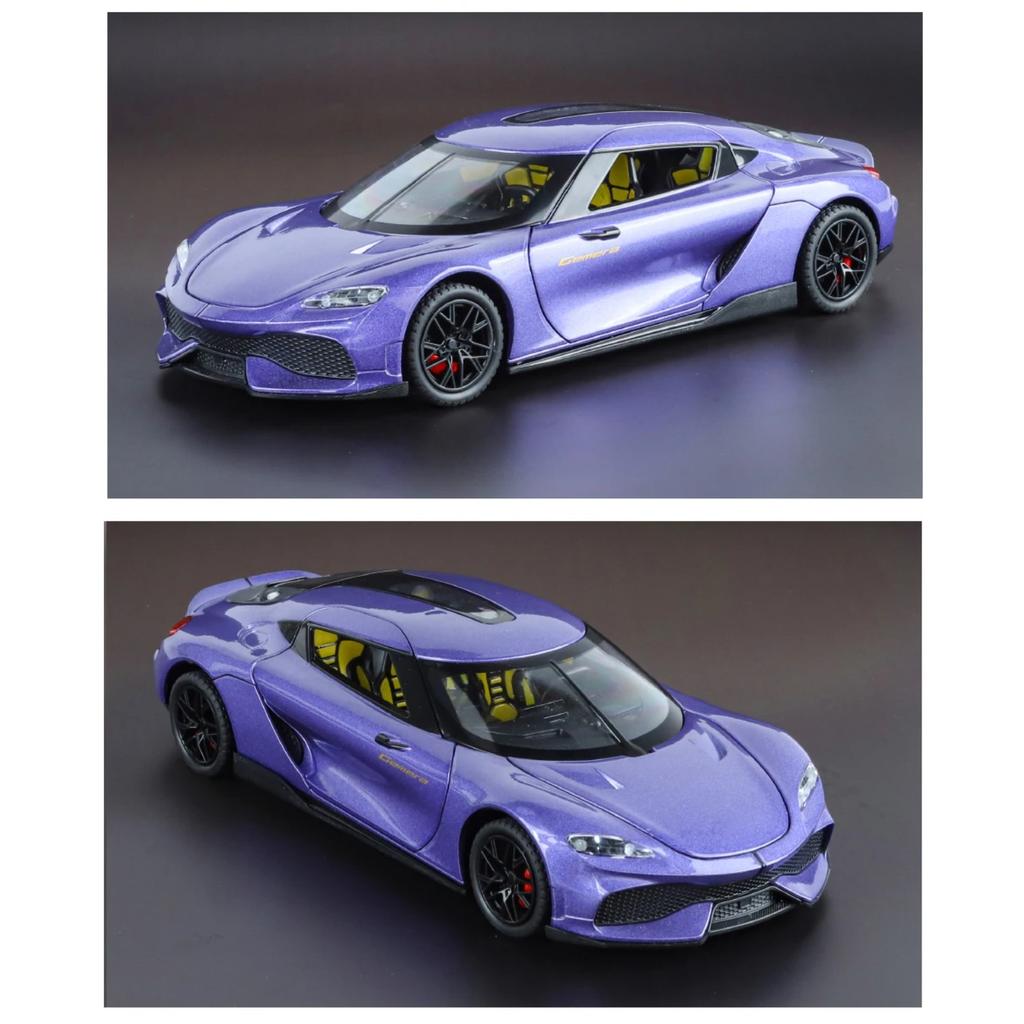 1/24 Koenigsegg Gemera GT Суперкар Сплав Литой Модель Автомобиля Звук и Свет Домашние Трендовые Украшения Изысканная Симуляция Декоративные Подарки Мальчик