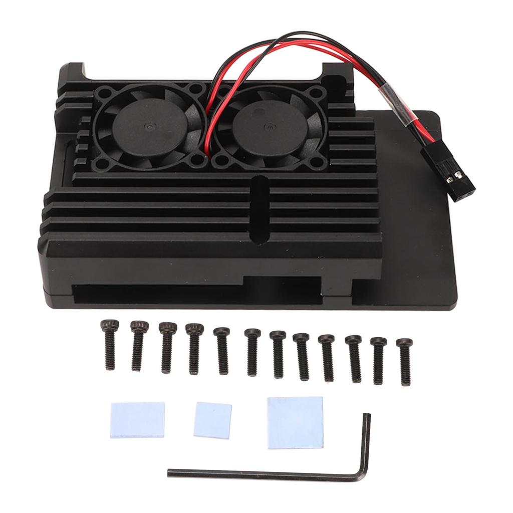 For RasPi 4b Heatsink Aluminum Alloy Good Heat Dissipation for RasPi 4b Cooling Metal Case with