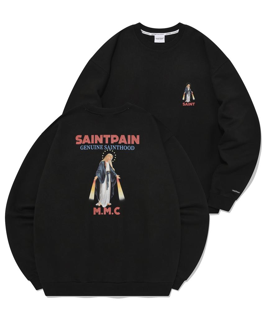 SAINTPAIN Sp Grace Marie Свитшот с круглым вырезом-Черный