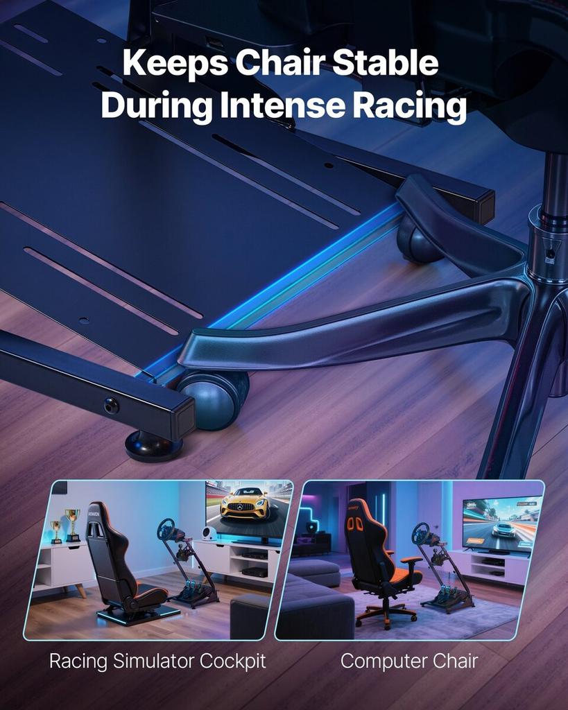 Racing Wheel Stand, Adjustable & Foldable Simulator Stand for Logitech G29 G27 G920 G923, Thrustmaster T300RS T300GT T248 TS-PC TSXW Gaming