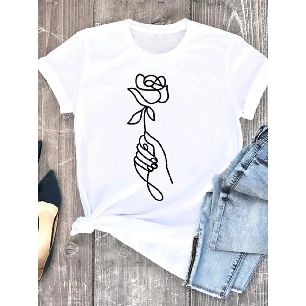 Леопардовый узор с сердечком для женщин, летняя милая модная футболка для девочек, повседневная футболка с коротким рукавом, милая женская футболка, одежда