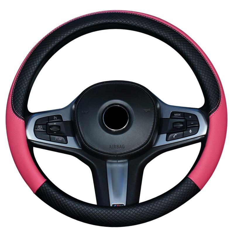Universal Anti-Slip Carbon Fiber Steering Wheel Cover, Sweat-Absorbent, Leather, 4-Seasons Car Interior Protection
