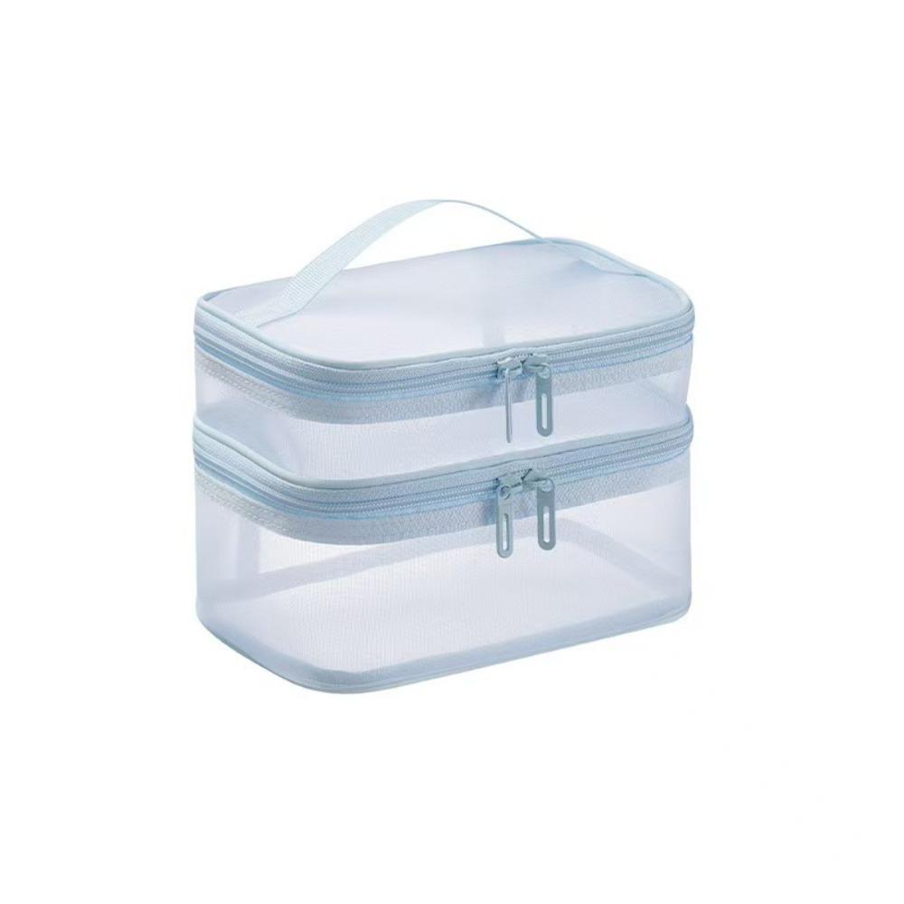 Multifunctional Transparent Mesh Travel Cosmetic Bag Storage 2/3 layer Toiletry Bag Large Capacity Makeup Case Cosmetic Storage