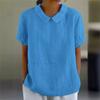 Loose Collar Shirt, Women's Short Sleeved Pure Cotton Top