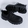 Fashion Mens Casual Leather Derby Shoes Men's Thick Sole Big Toe Trendy Shoes Men Lace-up Heightened Shoe #6113-R