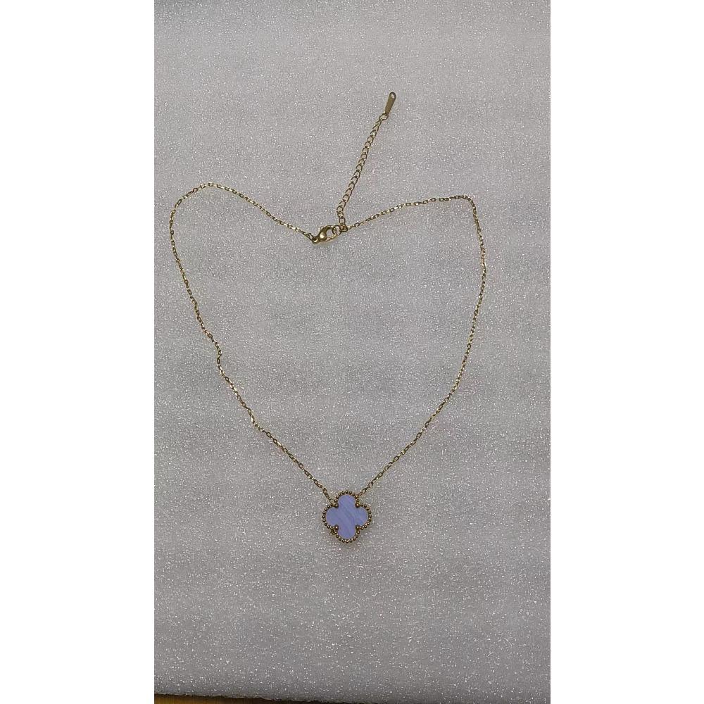 15 мм Новое двухстороннее ожерелье с четырехлистным клевером на удачу Женское ожерелье из титана 18 карат