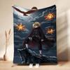 Six Paths Pain Cartoon Printed Blanket Allseason Fleece Blanket For Bedroom Sofa Bed Home Decor Memorial Gift