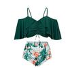 2024 Новый комплект бикини больших размеров для полных женщин, эластичный сексуальный купальник, женский купальник высокого качества из полиэстера, женский купальный костюм с принтом, женский летний купальник