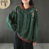 Spring and Autumn Fashion Retro Art Embroidery Ethnic Style Hooded Loose Relaxed Oversize Pullover Contrast Women's Sweatshirt