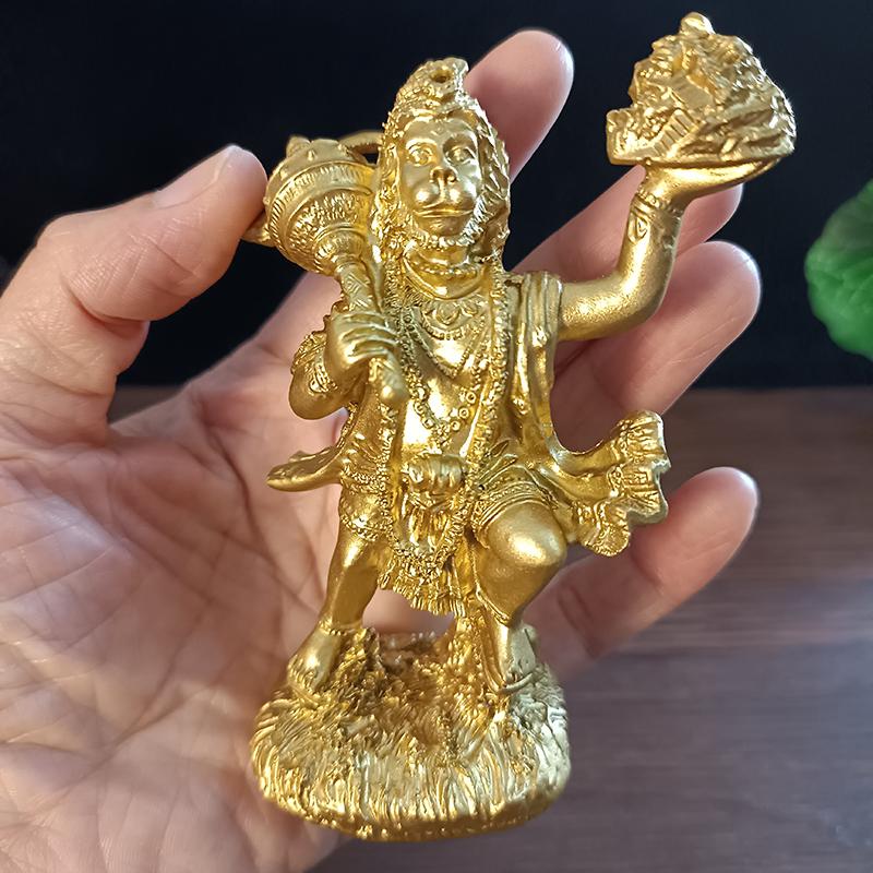 Gold Hanuman Statue Figurine Ornaments Resin Indian Hindu Monkey God Buddha Statues Sculpture Home Decoration Lucky Gift
