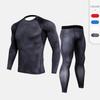 Men's Snakeskin Quick-Dry Fitness Two-Piece Set: Breathable Long-Sleeve Top and Pants for Running, Cycling, and Exercise.
