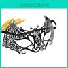 Elegant Black Metal Mask For Cosplay And Party Events With Sexy Halfface Design
