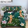 Cartoon Giraffe King Queen Duvet Cover Boys Girls Animal Bedding Set Wildlife Quilt Cover Polyester Comforter