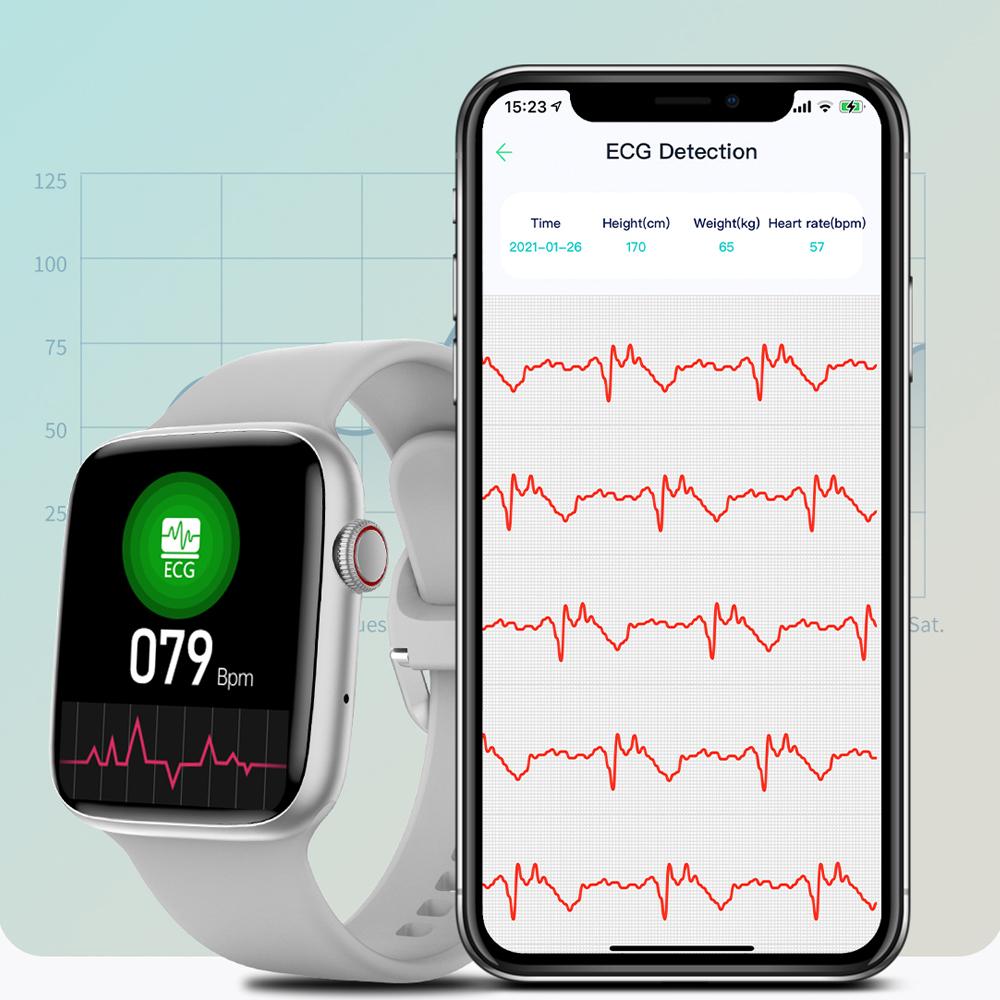 YurKem Смарт-часы серии 7 NFC GPS Спортивный трекер Bluetooth Вызов Смарт-браслет ЭКГ Мониторинг сердечного ритма Мужчины Женщины Смарт-часы для IOS Android