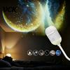 Светодиодная лампа для создания атмосферы USB Звездный проектор, Гибкая гибкая шея, Ночник с 3/4/6/12/24 регулируемыми пленками для проекции света, для потолка спальни
