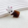 Платье Кот Кулон Милый 3D Мохнатый Флок Животное Кошка Шармы Миниатюрные Куклы Брелок Подвеска DIY Поделки Украшения Сделать