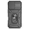 For iPhone 16 Case Ring Holder Kickstand Camshield PC+TPU Phone Cover