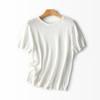 Дизайнерская трикотажная футболка с коротким рукавом и вырезами, женская летняя новинка, свободная, для ношения под низ