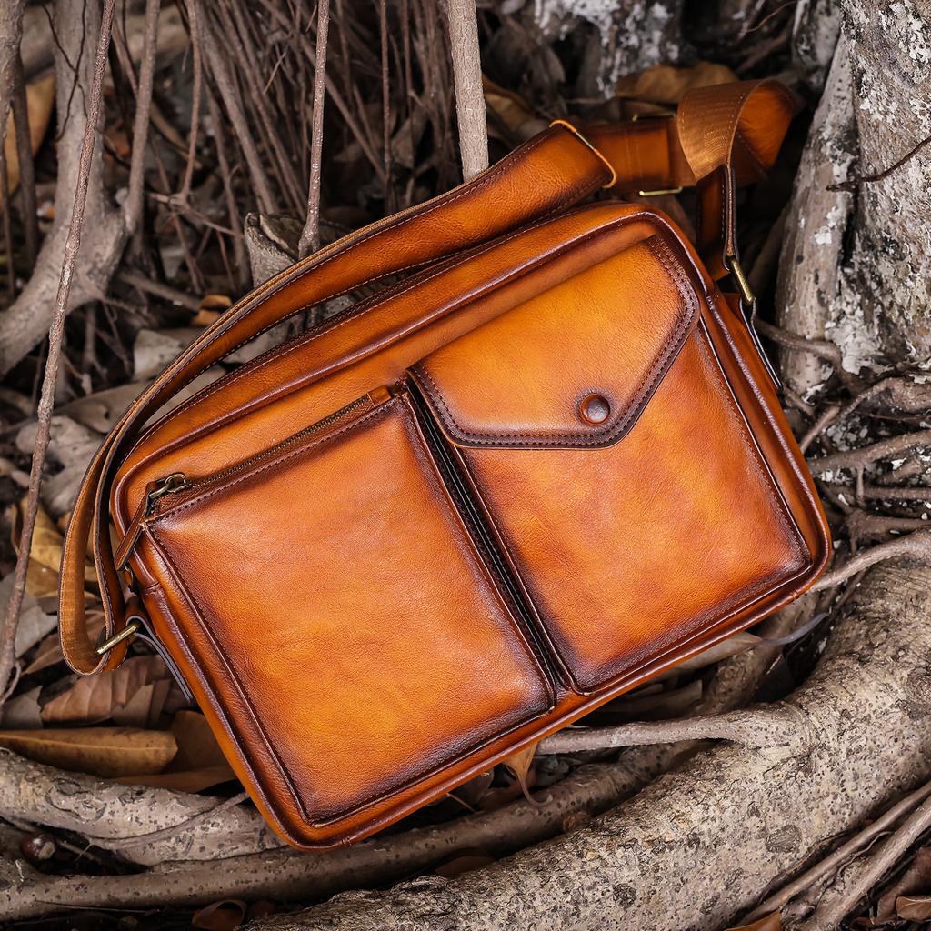 Сумка через плечо из натуральной кожи, мужская деловая сумка на одно плечо, сумка для компьютера из коровьей кожи, вместительная, модная мужская сумка