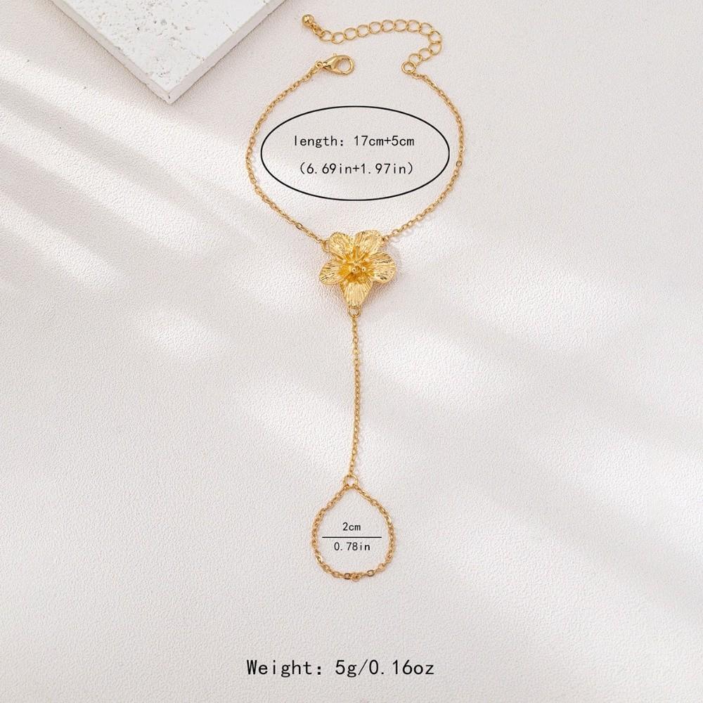 Thin Chain Finger Ring Bracelet Elegant Hand Jewelry Finger Bracelet Women Jewelry Accessories