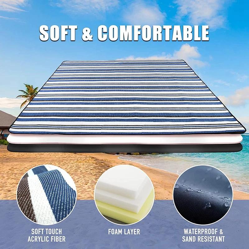 Одеяло для пикника 200x200 см, водонепроницаемое складное пляжное одеяло, уличное одеяло для кемпинга, путешествий, пляжа, пешего туризма, спальный коврик, походный коврик