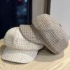 Octagonal Hat for Women In Autumn and Winter New Fashionable and Versatile Face Showing Beret British Retro Peaked Hat