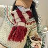 Color Matching Striped Knitted Scarf Women's Winter High-end Sense Fashion Atmosphere Sense Warm Fringed Scarf