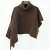 High Necked Irregular Women's Pullover Sweater Solid Color Ladies Cape Shawl Korean Style Simple Versatile Knitted Shawl