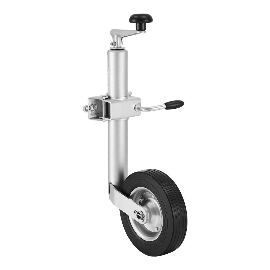 Trailer Jack with Wheel, 150 kg Load Capacity, Heavy Duty Bolt-on Trailer Tongue Jack with Single Wheel & Ergonomic Handle, 230 mm Lift Travel, Fit