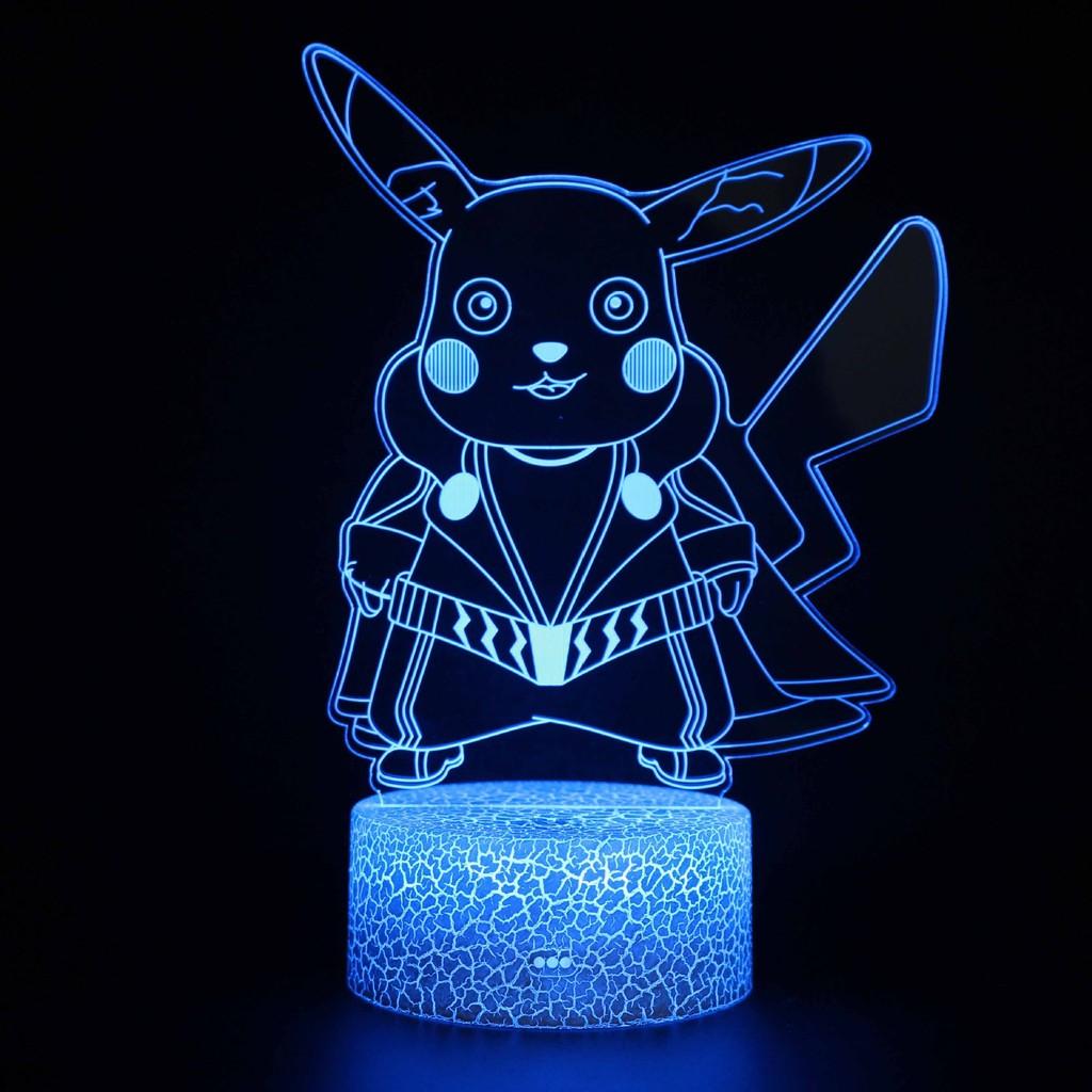 Креативный 3D ночник Пикачу Милая настольная лампа Цветная атмосферная лампа Идея для подарка