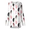 Women's Casual Long Sleeved V-neck Floral Print Long Loose T-shirt Top