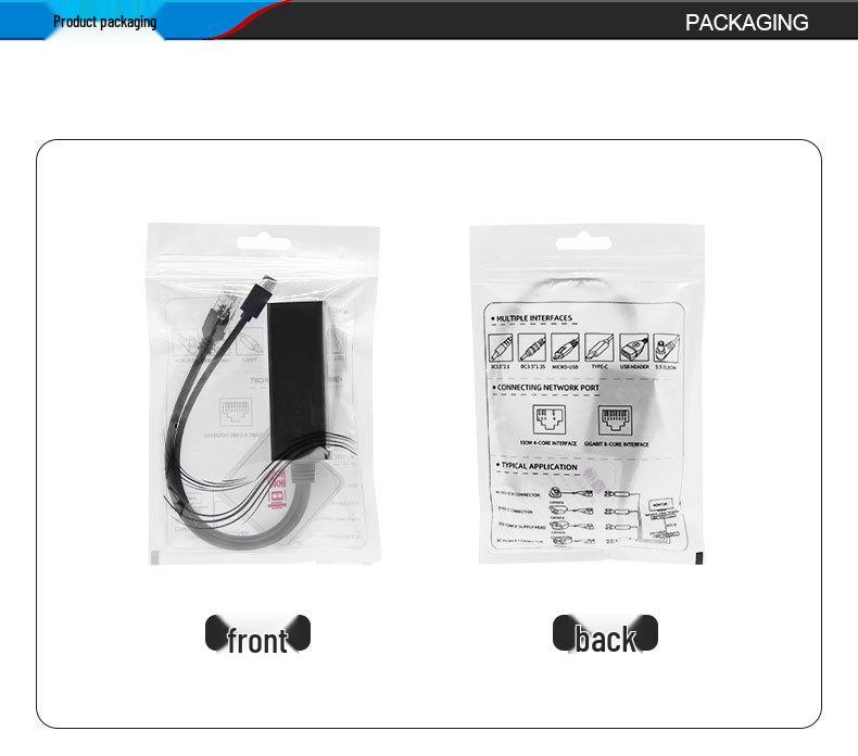 Сплиттер Gigabit POE с портом Type-C, модуль питания USB 48 В на 5 В