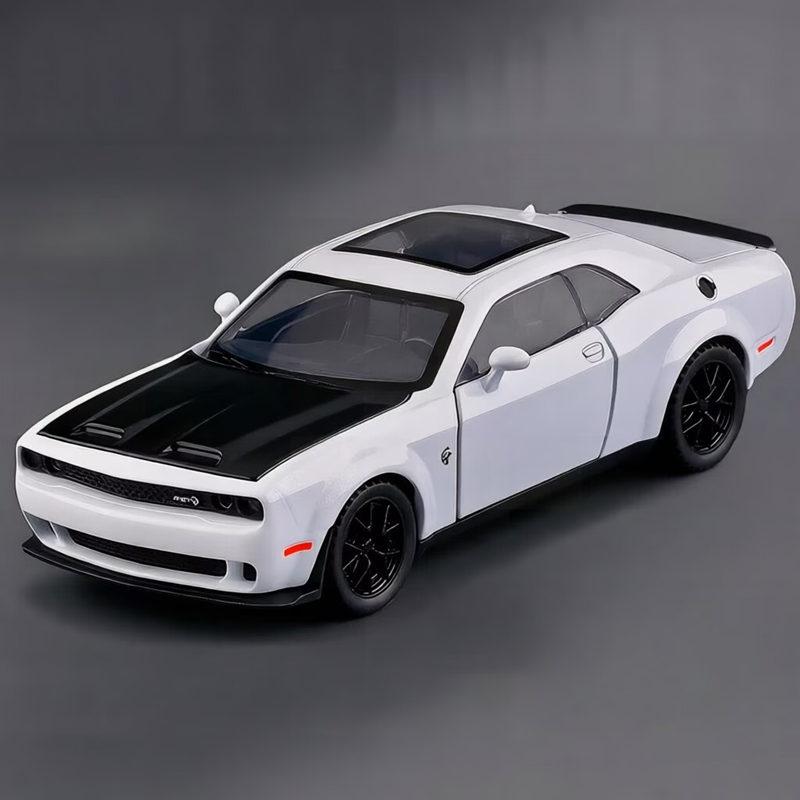 1:32 Dodge Challenger Srt Redeye Hellcat Красный Металлический Модель Мускул-кара Литье под давлением Металлический Спортивный автомобиль Модель Транспортные средства Звук Свет Детская игрушка Подарок