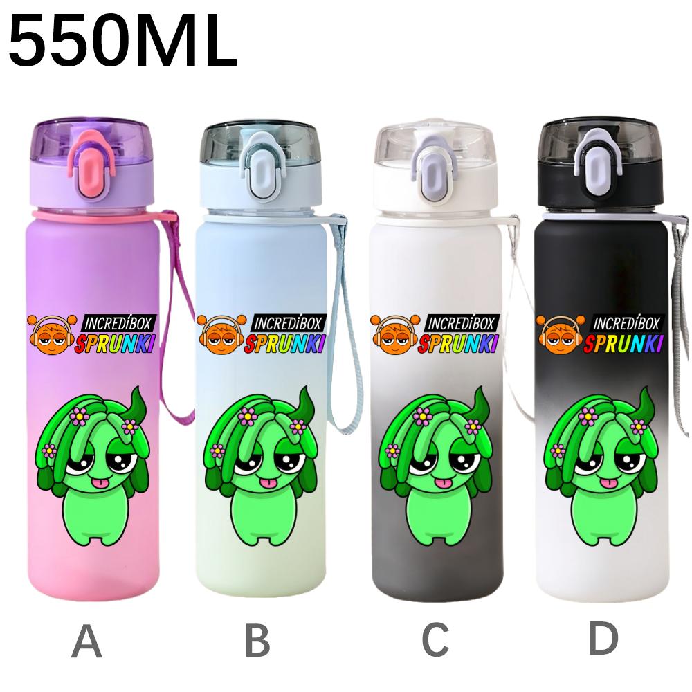 High Quality 550ml Game Sprunki Gradient Sports Water Bottle Cartoon Leak-proof Portable Drinking Bottles Outdoors Sports Fitness Water Cup