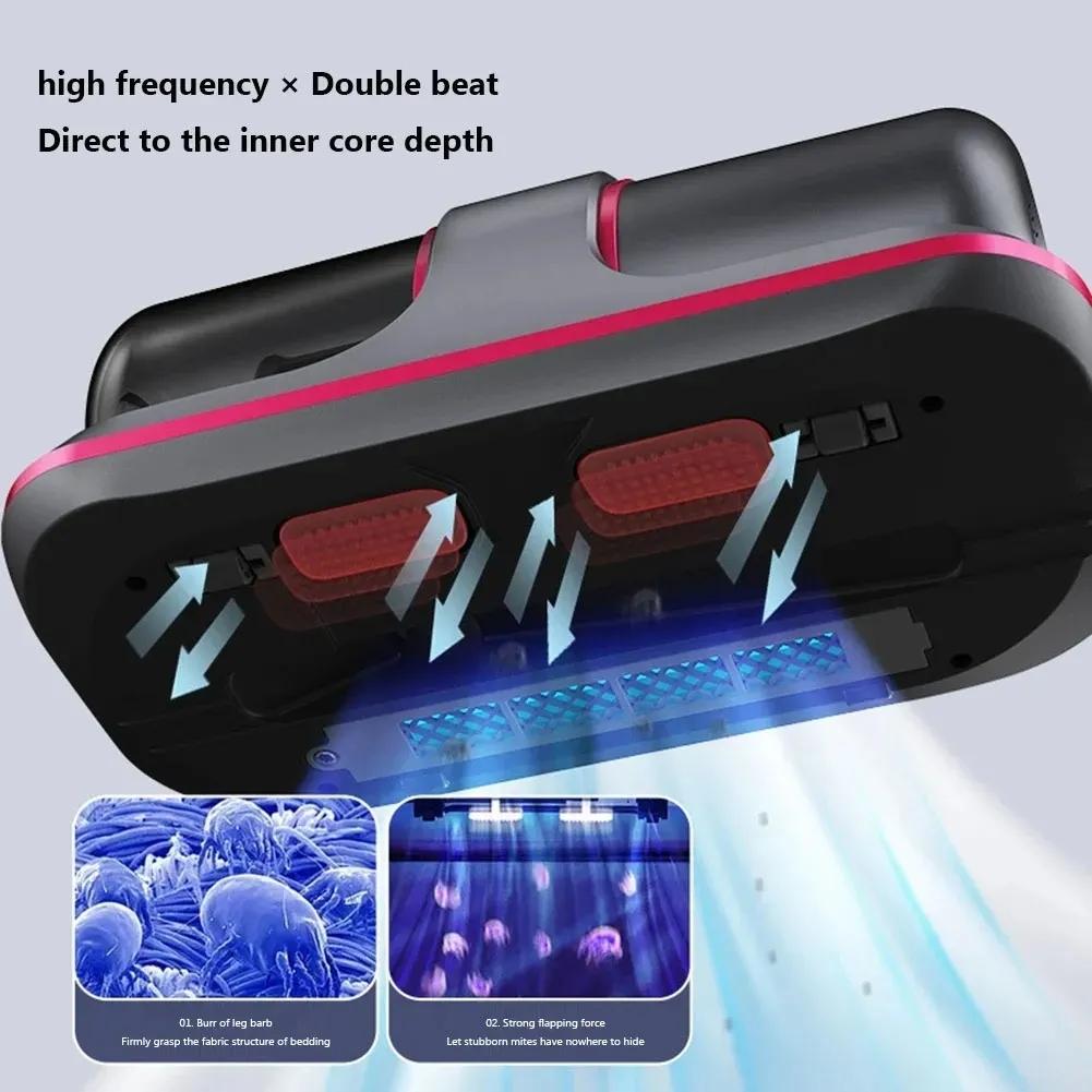 Ручной пылесос против клещей, 100 Вт, беспроводной, 8000 Па, машина для УФ-очистки, эффективно очищает подушки, простыни, матрасы
