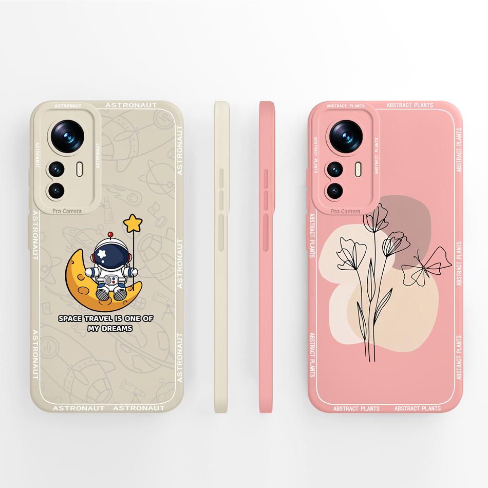 For Xiamoi 12T Pro Phone Case Elegant-Butterfly Soft Liquid Silicone Camera Protection Back Cover For Mi 12T 12 T 12TPro Funda