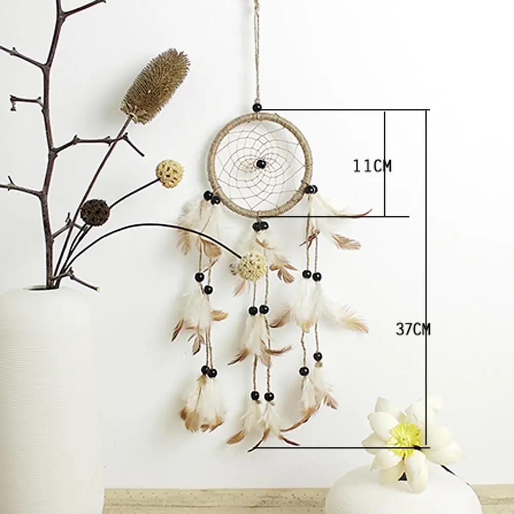 55cm White Dream Catcher Net with Feathers Handmade Wall Hanging Car Ornament Craft Home Decoration Decor Wind Chimes Dropship