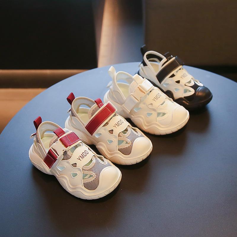 Детские сандалии для школы, повседневные, для девочек, спортивные сандалии, модные, сетчатые, вырезы, для детей, мальчиков, массивные, для пляжа, кроссовки, нескользящие