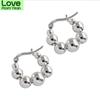 925 Sterling Silver Beads Hoop Earrings For Women Men Geometric Earrings Daily Jewelry New Wholesale