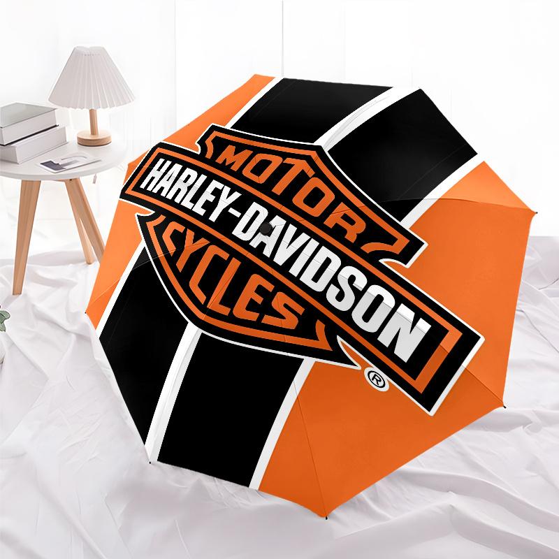 1pc Harley-Davidson Umbrella, Sun Protection, And UV Shielding. It Has Eight Sturdy Ribs for Outdoor Use And Perfect As a Holiday Gift