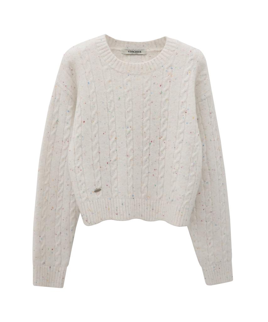 VIVACIOUS Ecru Round Twist Knit_4Colors