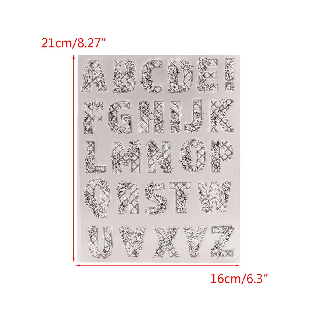 Силиконовые прозрачные штампы с цветочными буквами для изготовления открыток, скрапбукинга, тиснения, самодельного альбома, резиновой печати, штампов, украшений