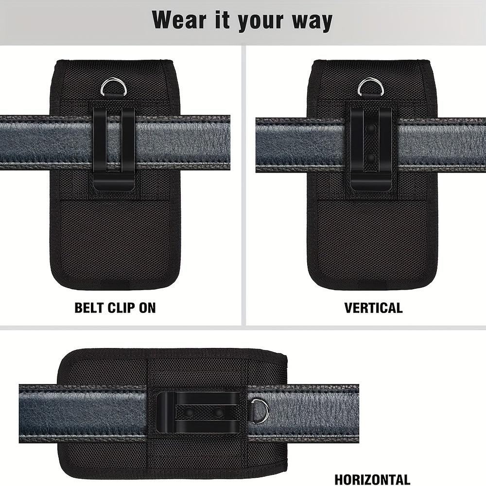 Двухслойный кожаный чехол для мобильного телефона, мужской многофункциональный чехол для мобильного телефона с зажимом