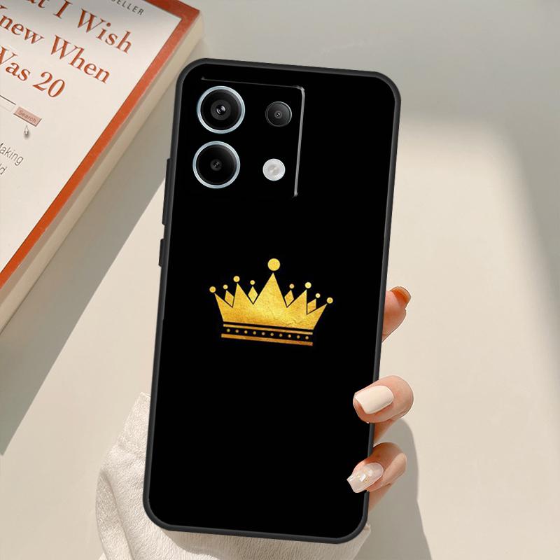 Чехол с короной Короля и Королевы для Xiaomi Redmi Note 14 13 12 10 11 15 Pro Plus Чехол для Redmi 15C 10C 12C 13C 14C 15