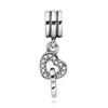 791242Cz Interlocking Heart Pendant and Dangle Silver Charm