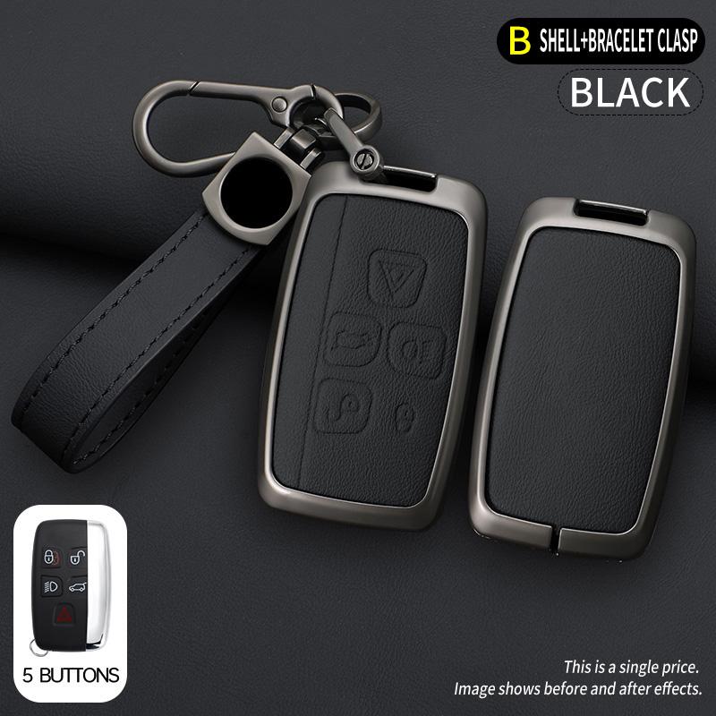 Zinc Alloy Leather Car Key Case Cover for Land Rover A9 Range Rover Sport Evoque Freelander 2 Discovery 3 4 5 EVOQUE Keychain