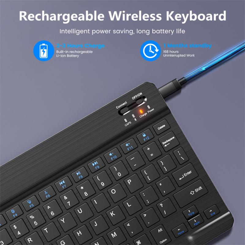 Mini Wireless Bluetooth-compatible Keyboard Mouse Set Rechargeable Compatible For Android Ios