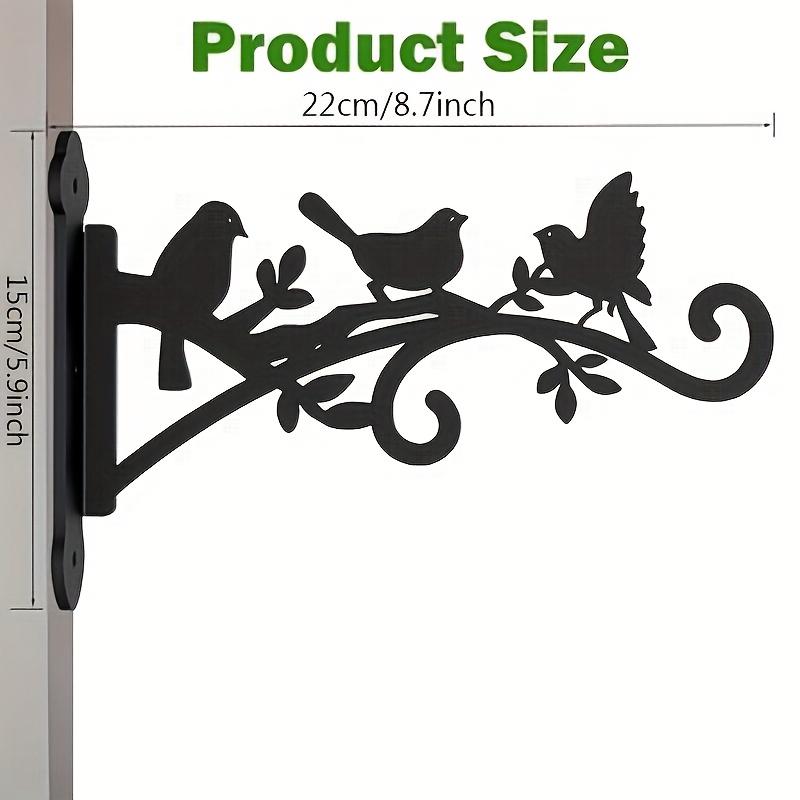 One Set2This plant hanger features black metal hooks designed to resemble three birds and a leaf Sturdy outdoor hooks are suitable for flower