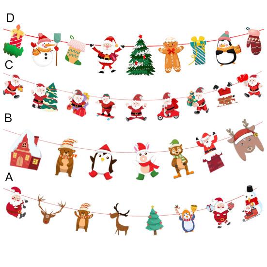 Рождественский баннер, украшение, медведь, Санта, снеговик, рождественская гирлянда, праздничный подвесной баннер